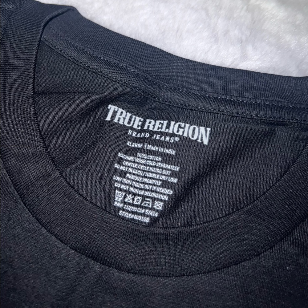 True Religion Crew Classic HS Crew Tee Jet Black - Picture 9 of 9